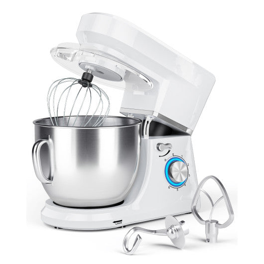 Costway 7.5 Qt White Tilt-Head Stand Mixer with Dough Hook