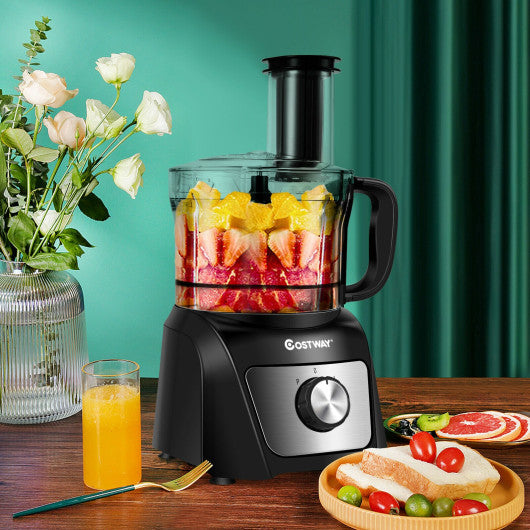 Costway 8 Cup Food Processor 500W Variable Speed Blender Chopper with 3 Blades
