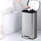 Costway 8 Gallon Rectangular Trash Garbage Can Stainless Steel Step Bin