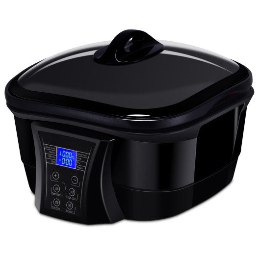 Costway 8 in 1 Multi 5.3 Quart Programmable Black Non-stick Slow Cooke ...