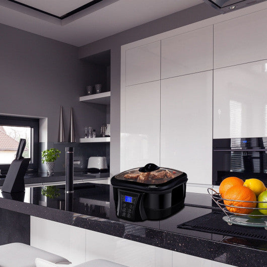 Costway 8 in 1 Multi 5.3 Quart Programmable Black Non-stick Slow Cooker
