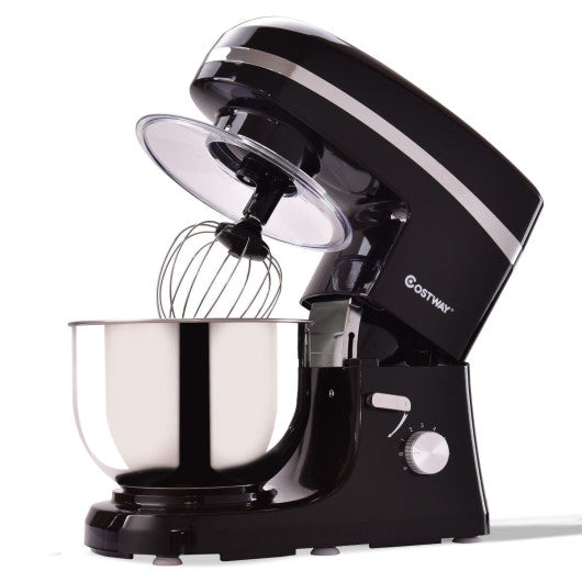 Costway 800 W 5.3 Quart Black Electric Food Stand Mixer with Stainless Steel Bowl