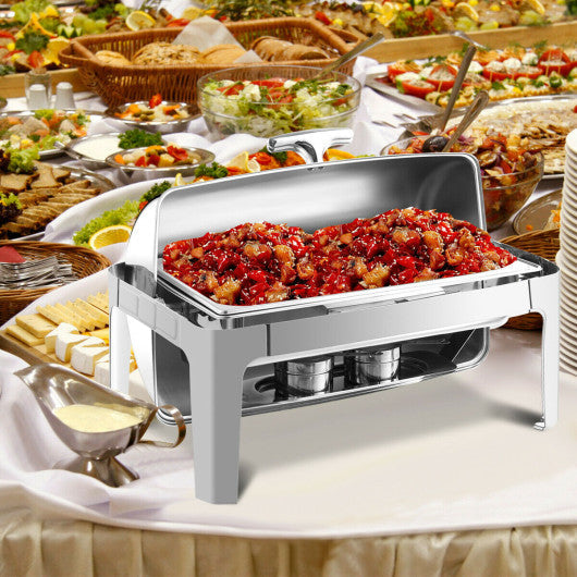 Costway 9 Quart Stainless Steel Roll Top Chafing Dish
