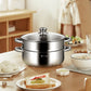Costway 9.5 QT 2 Tier Stainless Steel Steamer Cookware Boiler