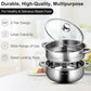 Costway 9.5 QT 2 Tier Stainless Steel Steamer Cookware Boiler