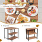 Costway Acacia Wood Patio Folding Dining Table Storage Shelves