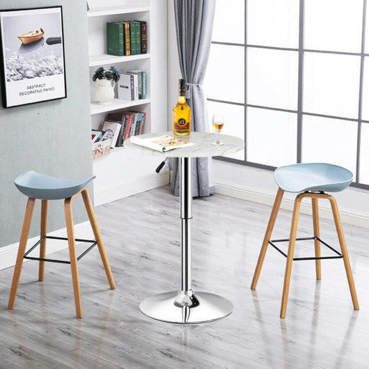 Costway Adjustable 360° Swivel Height Round Pub Table with Marble Top