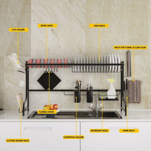 Costway Adjustable Dish Drainer Kitchen Organizer