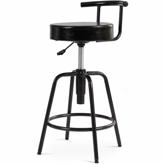 Costway Adjustable Swivel Vintage Bar Stool PU Leather Bistro Pub