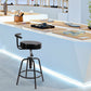 Costway Adjustable Swivel Vintage Bar Stool PU Leather Steel Frame