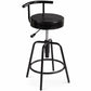 Costway Adjustable Swivel Vintage Bar Stool PU Leather Steel Frame