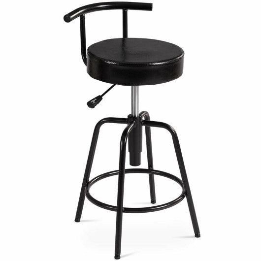 Costway Adjustable Swivel Vintage Bar Stool PU Leather Steel Frame
