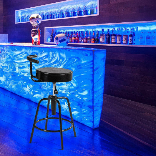 Costway Adjustable Swivel Vintage Bar Stool PU Leather Steel Frame