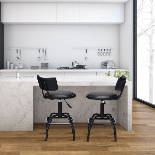 Costway Adjustable Swivel Vintage PU Leather Bar Stool