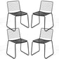 Costway Armless Stackable Set of 4 Metal Dining Chairs