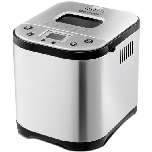 Costway Automatic Bread Maker Stainless Steel 2LB Bread Machine