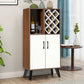 Costway Bar Cabinet Wooden Buffet Sideboard Storage Cupboard with Wine Rack