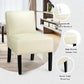 Costway Beige Accent Chair Fabric Upholstered Leisure Chair with Wooden Legs