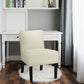 Costway Beige Accent Chair Fabric Upholstered Leisure Chair with Wooden Legs