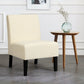 Costway Beige Armless Accent Chair with Rubber Wood Legs