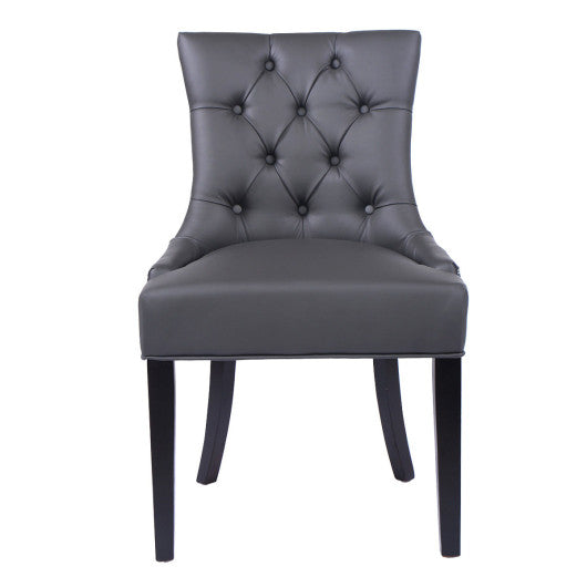 Costway Beige Tufted Design Armless Dining Chair