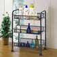 Costway Black 3-Tier Storage Rack Trolley Cart