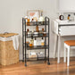 Costway Black 4 Tier Storage Rack Trolley Cart-Black
