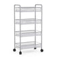 Costway Black 4 Tier Storage Rack Trolley Cart-Gray