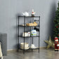 Costway Black 4-Wire Shelving Metal Adjustable Storage Rack with Removable Hooks