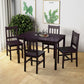 Costway Black 5 Pieces Wood Dining 4 Chairs & Table Set