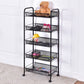 Costway Black 5-Tier Storage Rack Trolley Cart