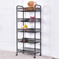 Costway Black 5-Tier Storage Rack Trolley Cart