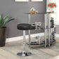 Costway Black Adjustable Round Leather Swivel Seat Bar Stool