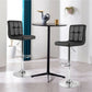 Costway Black Adjustable Swivel Bar Stool with PU Leather