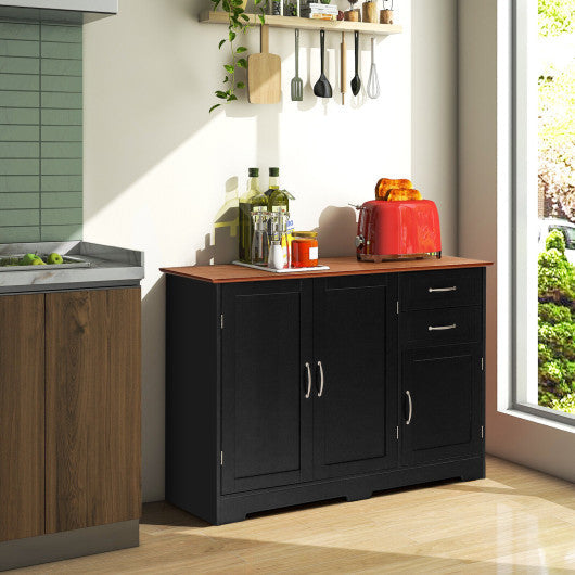 Costway Black Buffet Storage Cabinet with 2-Door Cabinet and 2 Drawers