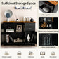 Costway Black Buffet Storage Cabinet with 2-Door Cabinet and 2 Drawers