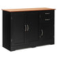 Costway Black Buffet Storage Cabinet with 2-Door Cabinet and 2 Drawers