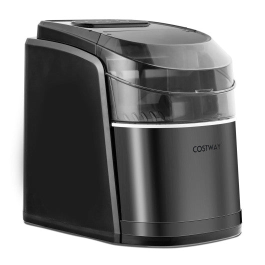 Costway Black Countertop Ice Maker 26.5lbs/Day with Self-Cleaning Function and Flip Lid