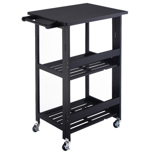 Costway Black Folding Kitchen Trolley Cart