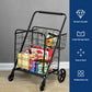 Costway Black Heavy Duty Folding Utility Shopping Double Cart