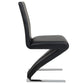 Costway Black High Back PU Leather Dining Chair Z Shaped Zigzag Home Room Furniture