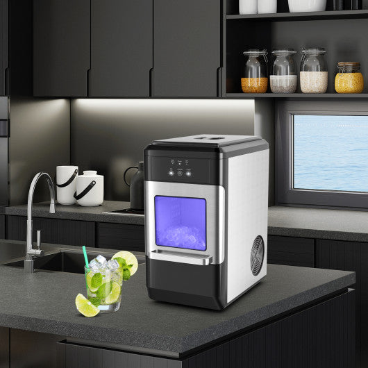 Costway Black Ice Maker Countertop 44lbs Per Day with Ice Shovel and Self-Cleaning