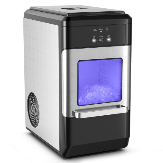 Stainless Steel 26 lbs/24 H Self-Clean Countertop Ice Maker Machine