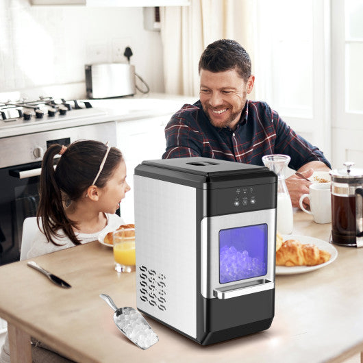 Costway Black Ice Maker Countertop 44lbs Per Day with Ice Shovel and Self-Cleaning