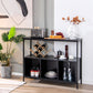 Costway Black Modern Kitchen Buffet Sideboard with 3 Compartments