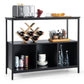 Costway Black Modern Kitchen Buffet Sideboard with 3 Compartments