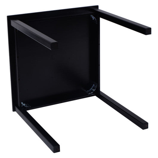 Costway Black Pine Wood Dining Table