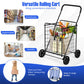 Costway Black Portable Folding Shopping Cart Utility for Grocery Laundry