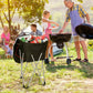 Costway Black Portable Insulated Tub Party Picnic Cooler with Folding Stand