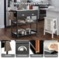 Costway Black Rolling Kitchen Island Trolley Cart with Drawers